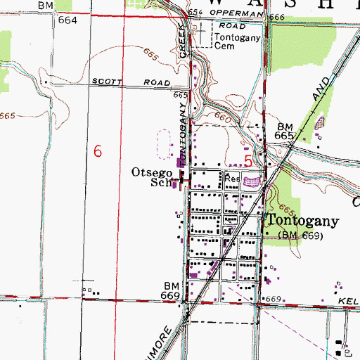 Topographic Map of Otsego High School, OH