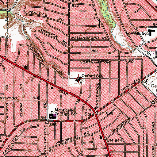 Topographic Map of Oxford Elementary School, OH