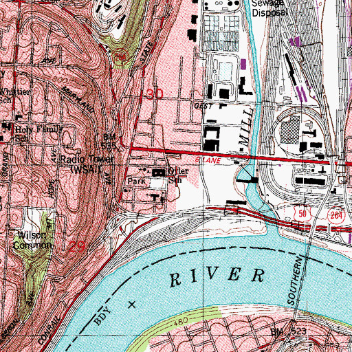 Topographic Map of Oyler Elementary School, OH