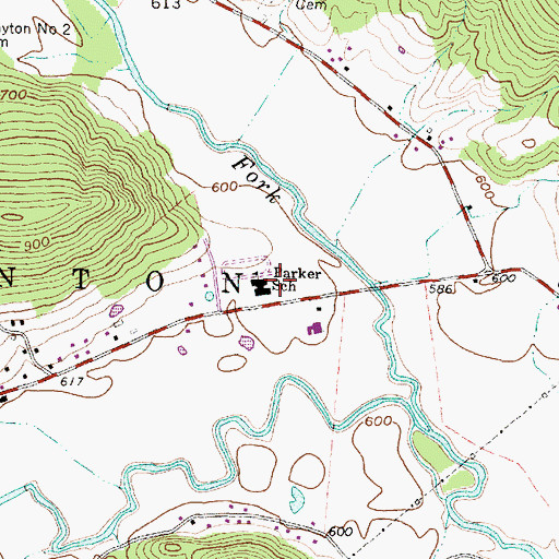 Topographic Map of Parker Elementary School, OH