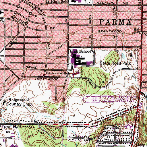 Topographic Map of Parkview First Step Preschool, OH