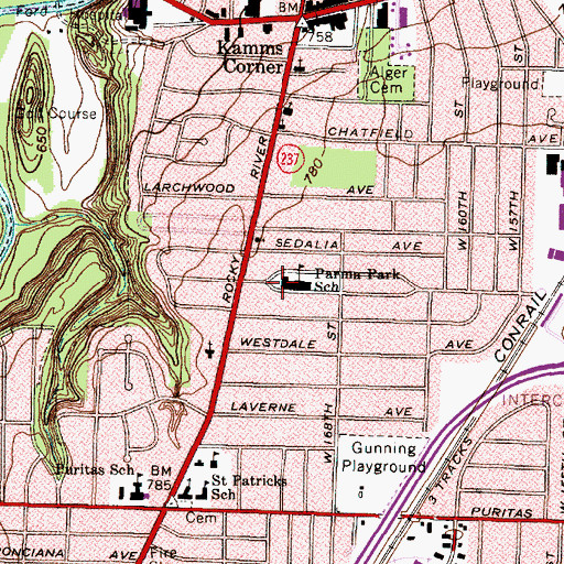 Topographic Map of Valley View Boys Leadership Academy, OH
