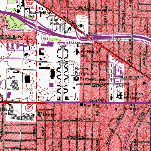 Topographic Map of Grove Patterson Academy, OH