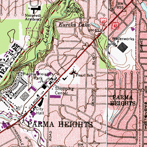 Topographic Map of Pearl Road Elementary School, OH