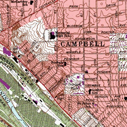 Topographic Map of Penhale Primary School, OH