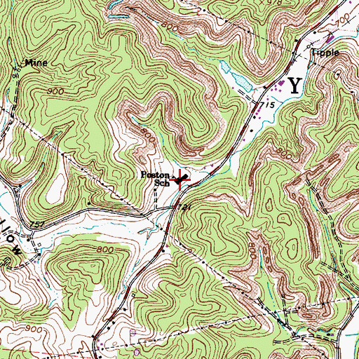 Topographic Map of Poston Elementary School, OH