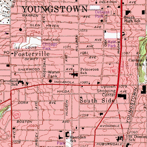 Topographic Map of Princeton Elementary School, OH