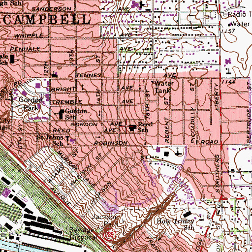 Topographic Map of Reed Middle School, OH