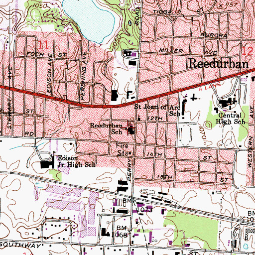 Topographic Map of Reedurban Elementary School, OH