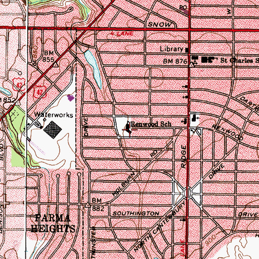 Topographic Map of Renwood Elementary School, OH