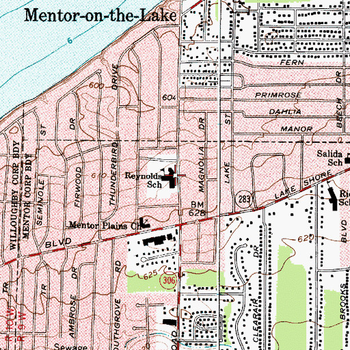 Topographic Map of Reynolds Elementary School, OH