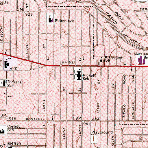Topographic Map of Andrew J Rickoff Elementary School, OH