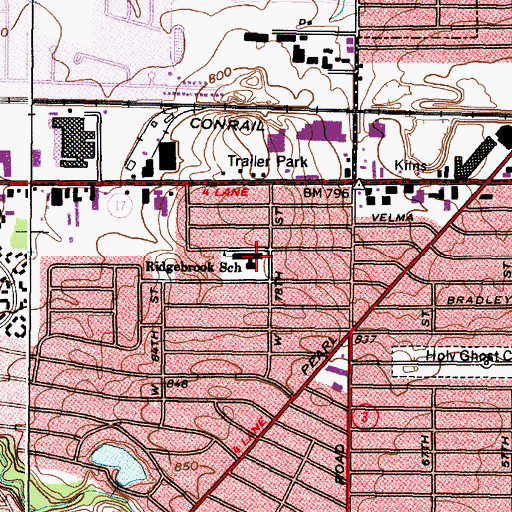 Topographic Map of Ridge - Brook Elementary School, OH