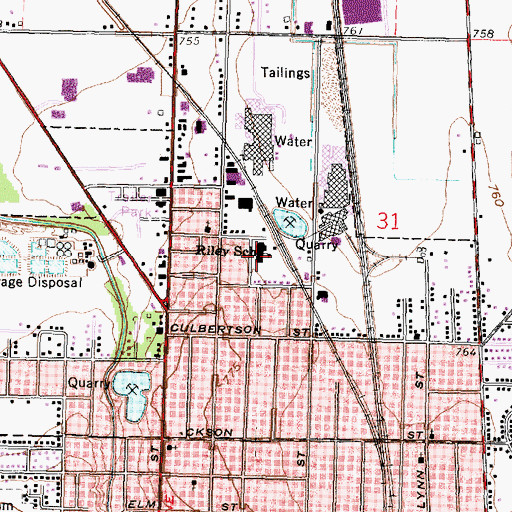 Topographic Map of Riley Elementary School, OH