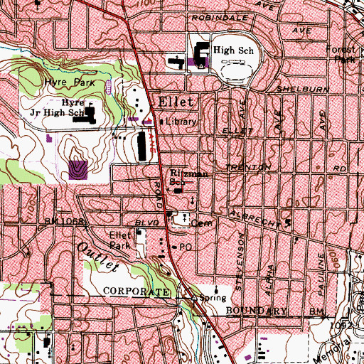 Topographic Map of Ritzman Community Learning Center, OH