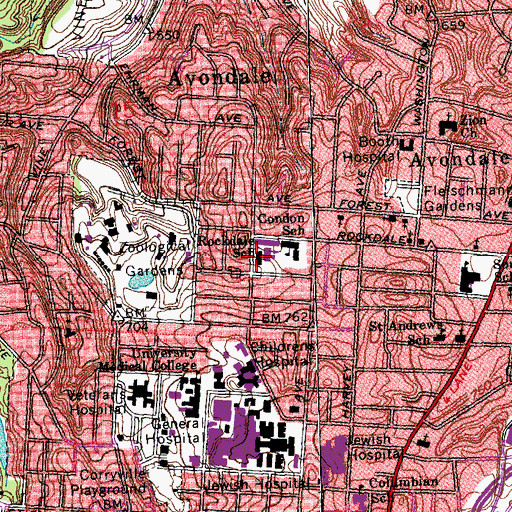 Topographic Map of Rockdale Elementary School, OH