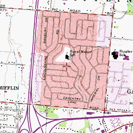 Topographic Map of Royal Manor Elementary School, OH