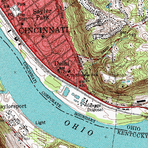 Topographic Map of Saint Aloysius Elementary School, OH