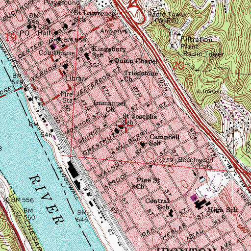 Topographic Map of Saint Josephs High School, OH