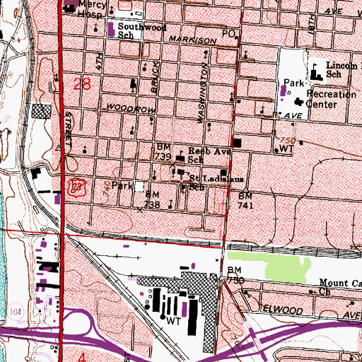 Topographic Map of Saint Ladislaus Roman Catholic Elementary School, OH