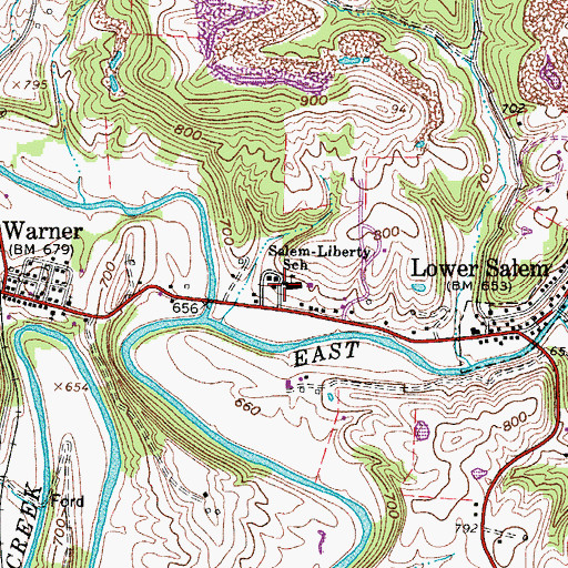 Topographic Map of Salem-Liberty Elementary School, OH