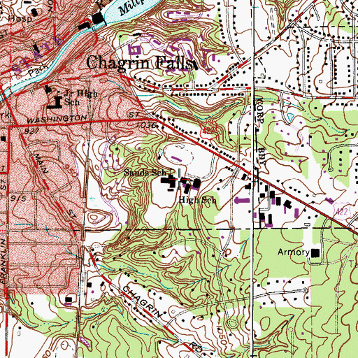 Topographic Map of Lewis Sands Elementary School, OH