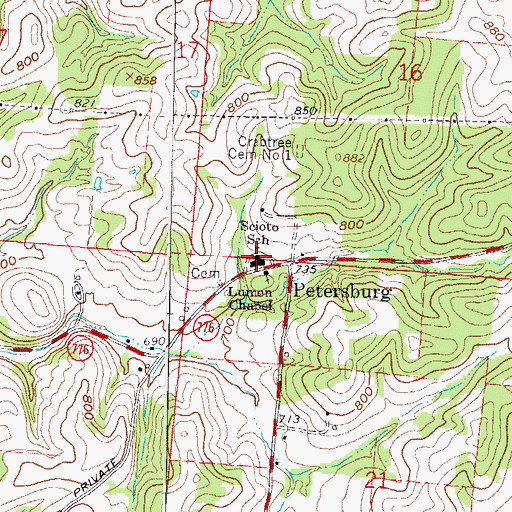 Topographic Map of Scioto Elementary School, OH