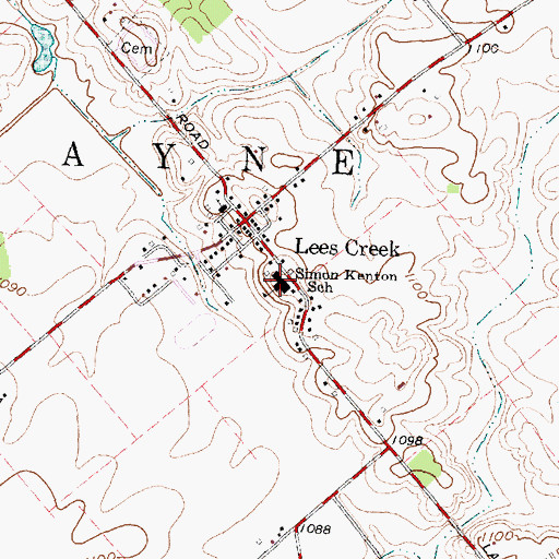 Topographic Map of East Clinton High School, OH