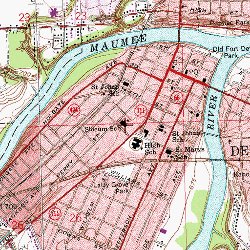 Topographic Map of Slocum Elementary School, OH