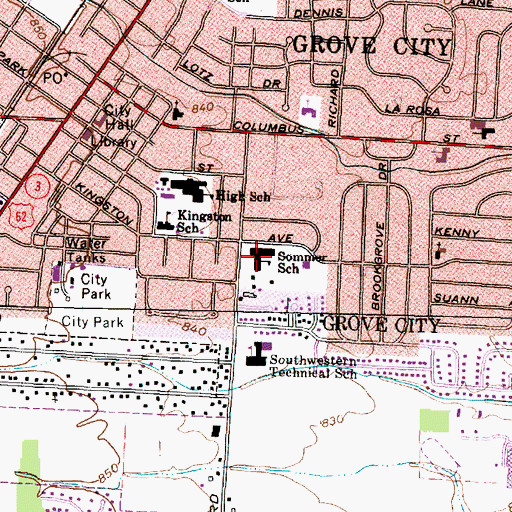 Topographic Map of Sommer Elementary School, OH