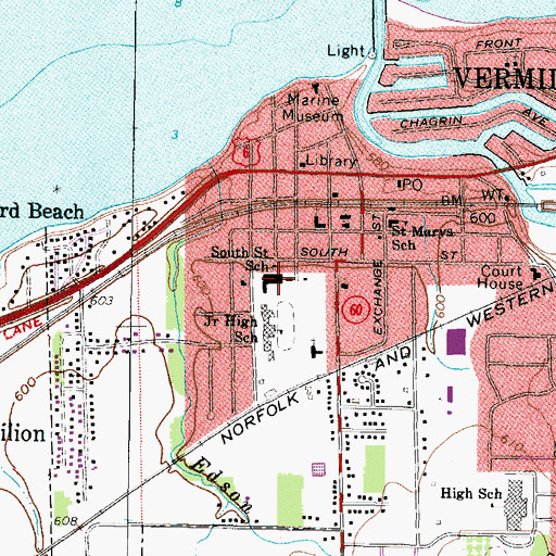 Topographic Map of South Street Elementary School, OH