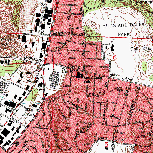 Topographic Map of Southdale Elementary School, OH