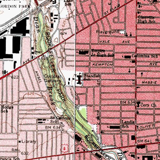 Topographic Map of Michael R White Elementary School, OH