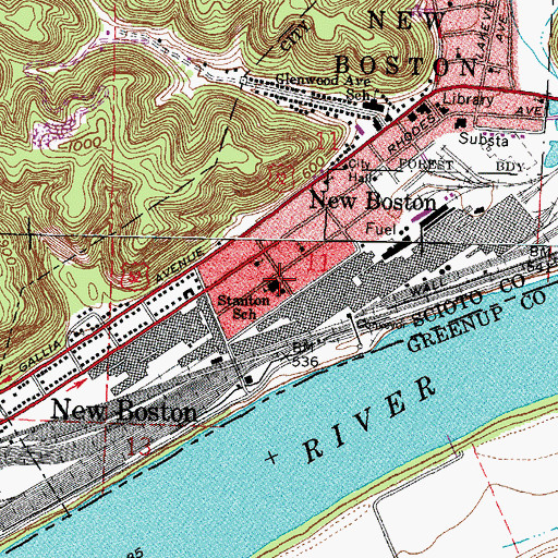 Topographic Map of Stanton Elementary School, OH