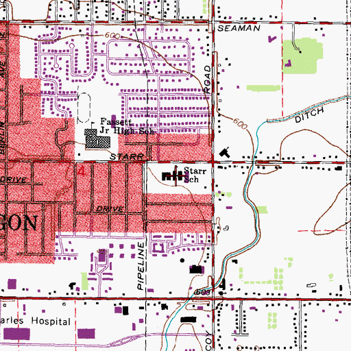Topographic Map of Starr Elementary School, OH