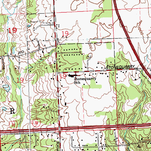 Topographic Map of Stonequarry Elementary School, OH
