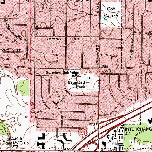 Topographic Map of Sunview Elementary School, OH