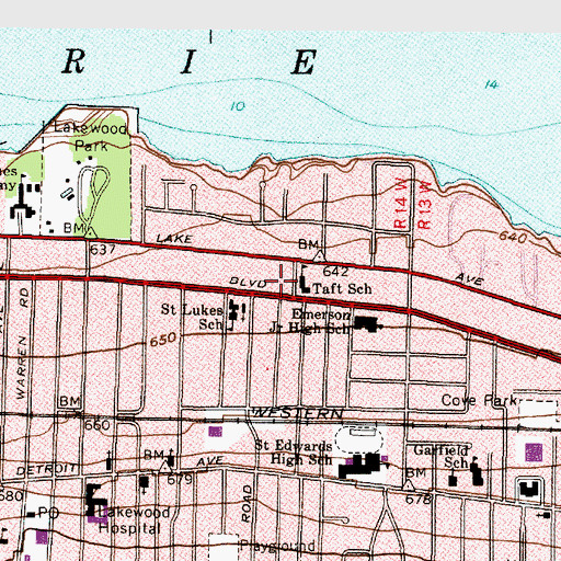 Topographic Map of Taft Elementary School, OH