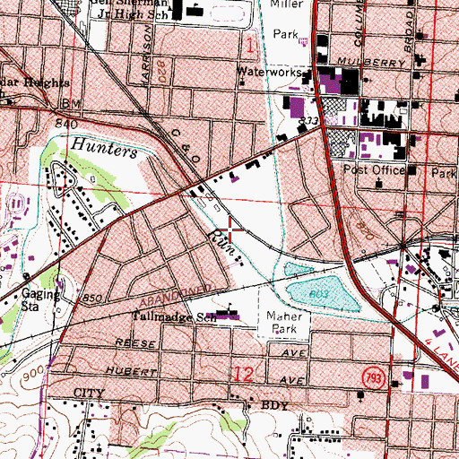 Topographic Map of Tallmadge Elementary School, OH