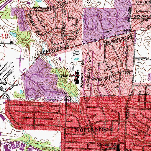 Topographic Map of Taylor Elementary School, OH