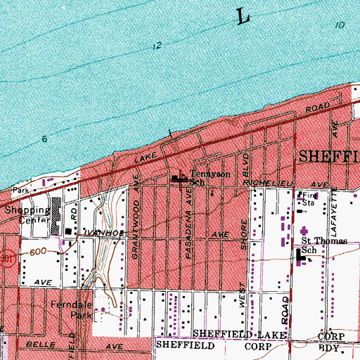 Topographic Map of Tennyson Elementary School, OH