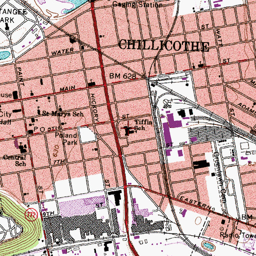 Topographic Map of Tiffin Elementary School, OH