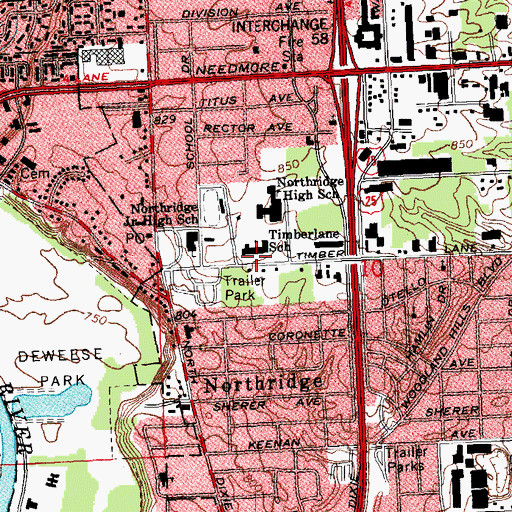 Topographic Map of Timberlane Elementary School, OH
