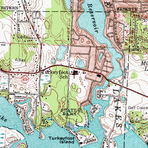 Topographic Map of Turkeyfoot Elementary School, OH