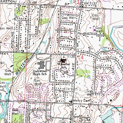 Topographic Map of Charles L Warstler Elementary School, OH