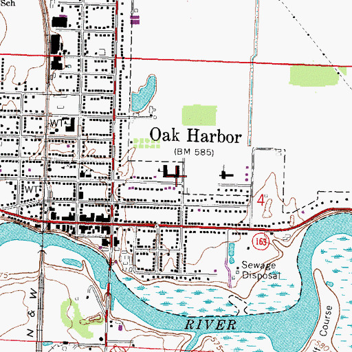 Topographic Map of R C Waters Elementary School, OH
