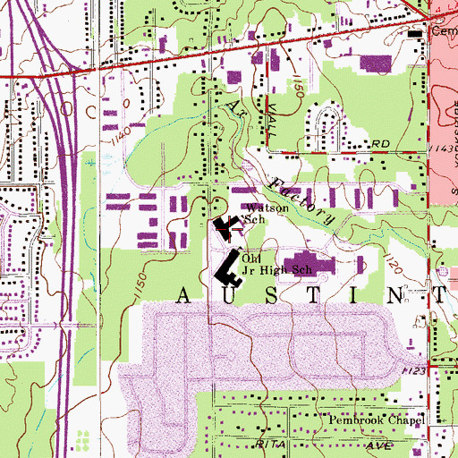 Topographic Map of Watson Elementary School, OH
