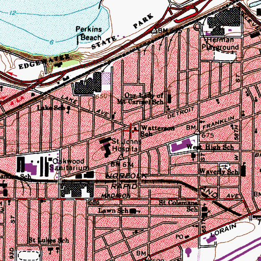 Topographic Map of Watterson-Lake Elementary School, OH