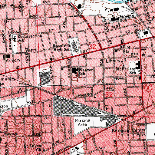 Topographic Map of Weaver Elementary School, OH