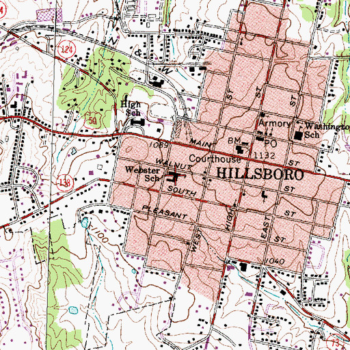 Topographic Map of Webster Elementary School, OH